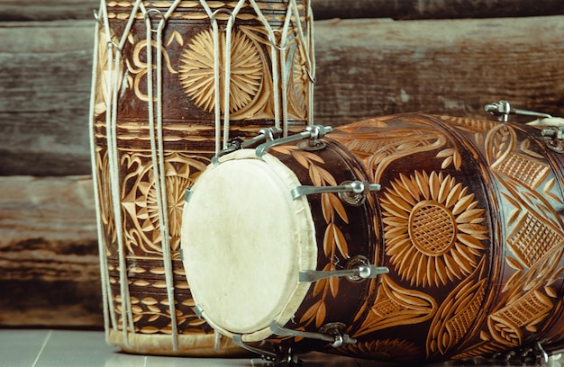 インドの太鼓dholak