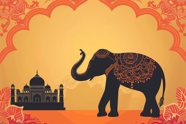Photo indian elephant indian illustration background