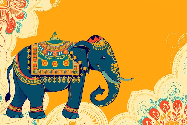 Photo indian elephant indian illustration background