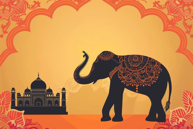 Photo indian elephant indian illustration background