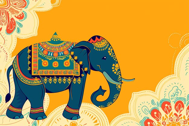 Photo indian elephant indian illustration background