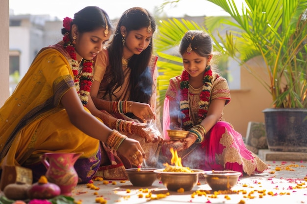 Indian family gathering celebration of festival lifestyle