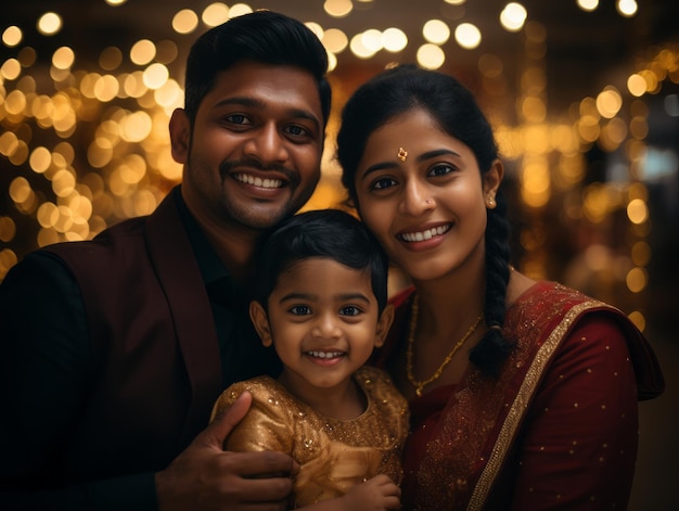 An Indian family all pose together in a fun setting Stock Photo - Alamy