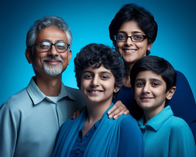 Adorable Indian bride and groom posing with family members. | Photo 170881