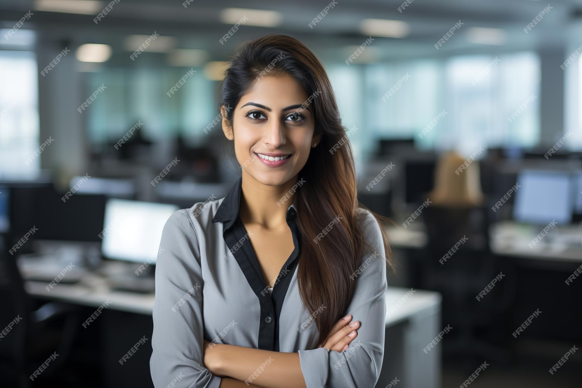 Premium AI Image | Indian female software engineer smiling at the