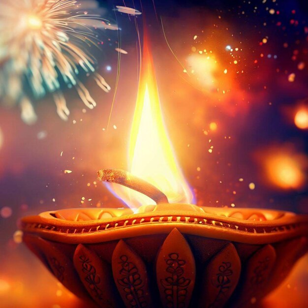 Indian festival clay diya or oil lamp background