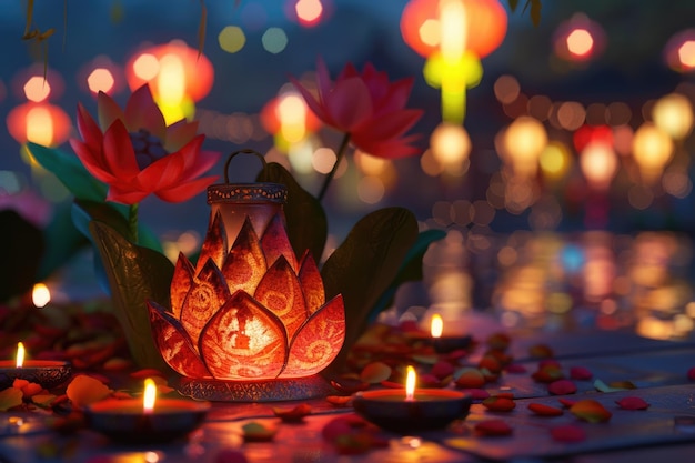 Photo indian festival diwali lantern