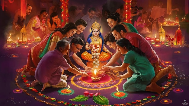 Indian festival diwali laxmi pooja