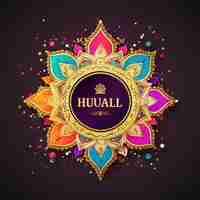 Photo indian festival happy diwali with diwali props holiday background diwali celebration greeting card vector illustration design