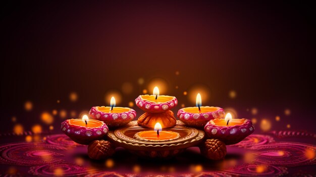 Indian festival Happy Diwali with Diwali props holiday Background with crackers Diwali celebration