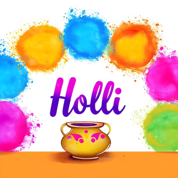 Indian festival Happy Holi background with colorful text effect Holi greetings background