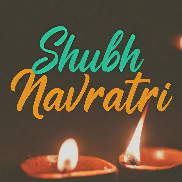 indian festival lights with text happy navratri greeting indian festival lights with text happy