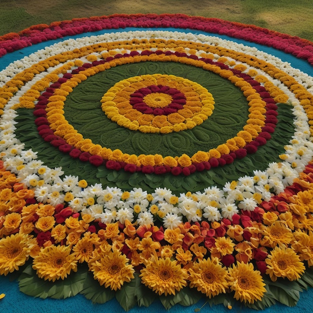 Индийский фестиваль Онам Пуккалам Индийские цветочные украшения для фестиваля
