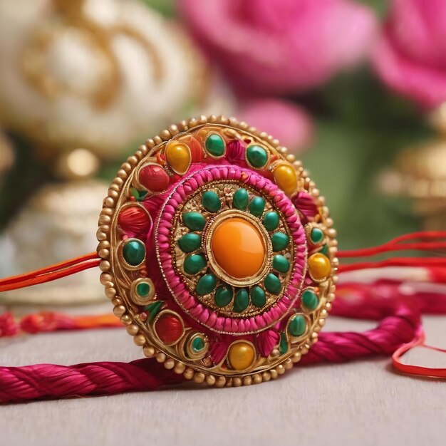 Photo indian festival raksha bandhan colorful designer rakhi or wrist band