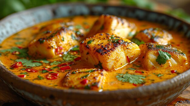 Indian Fish Curry with coconut milk and tamarind