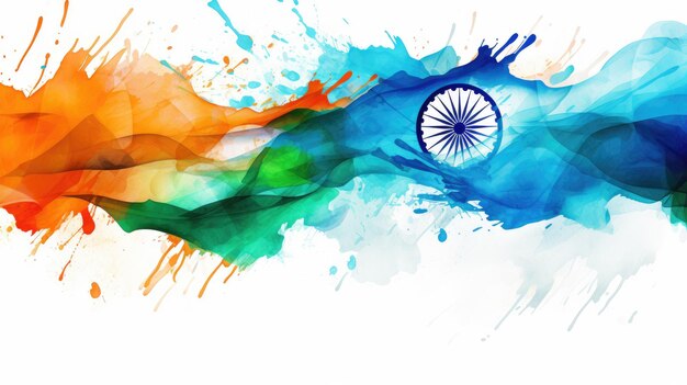 Indian Flag abstract design for Indian Independence Day on white background Generative ai