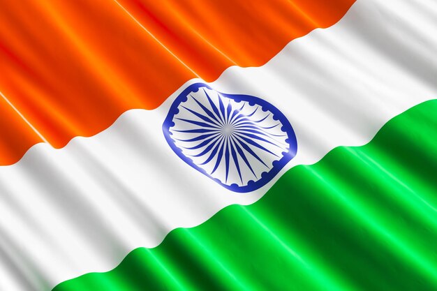 Indian flag background 3D rendering