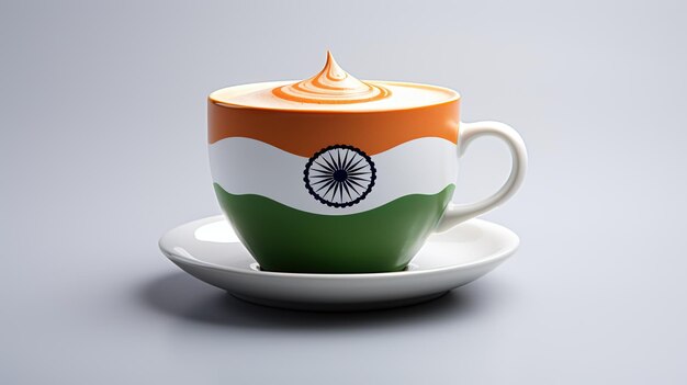 Indian flag on cup glass