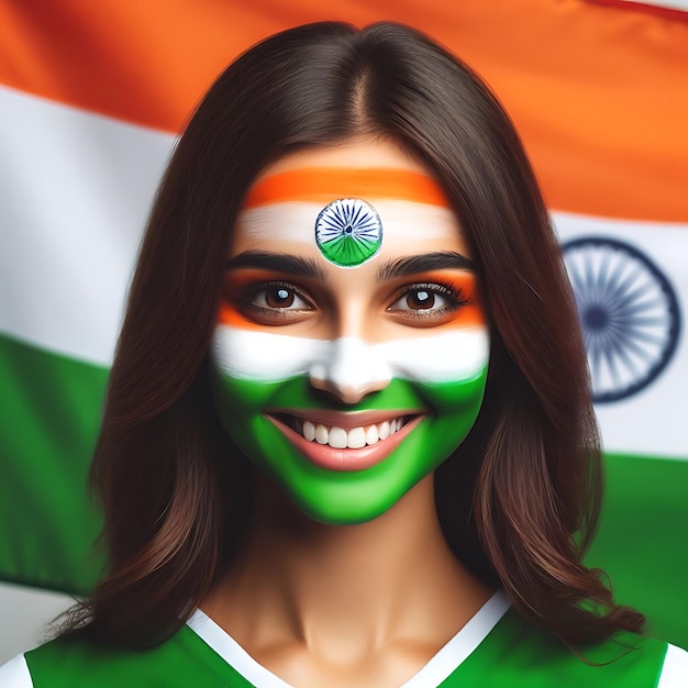indian flag on face