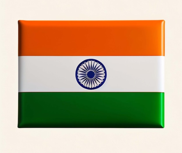 Indian Flag Fluttering on White Background
