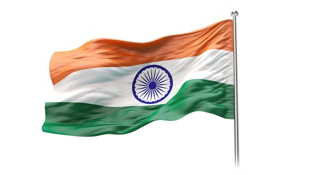 Indian flag isolated on white background Generative ai