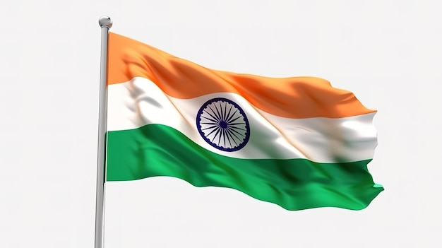 Indian flag isolated on white background Generative ai