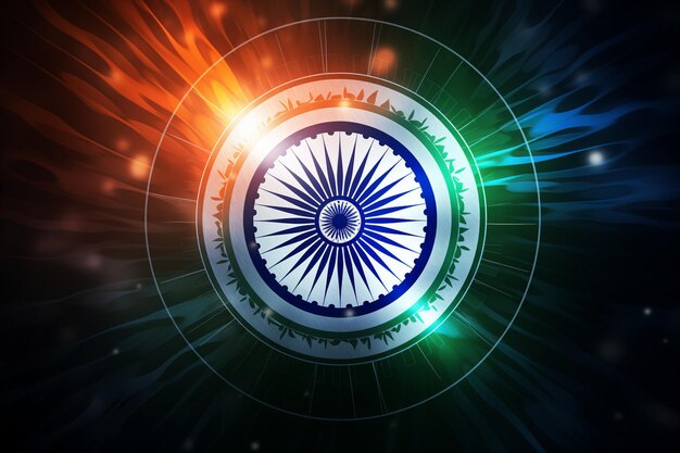 Foto bandiera indiana con ashoka chakra