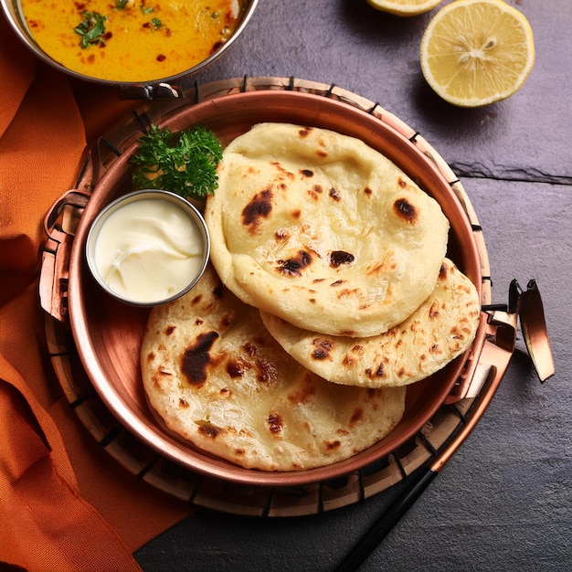 indian food butter naan butter chicken punjabi dish