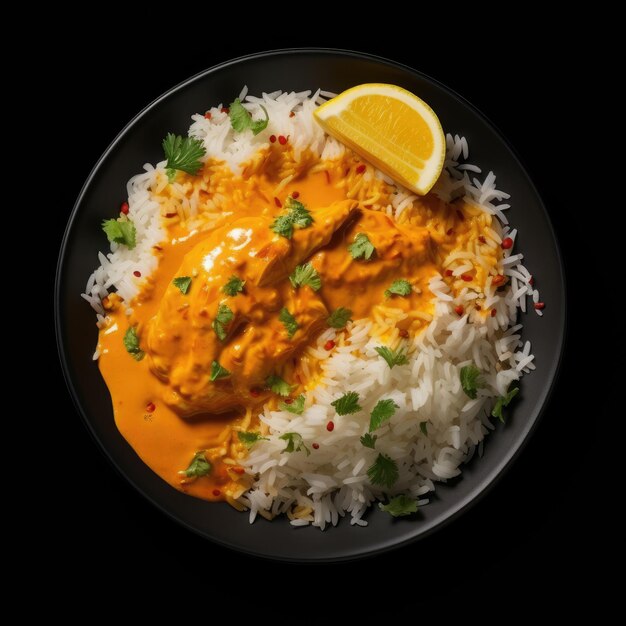 indian food Chicken curry with rice