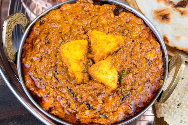 Indian Food Kadai Paneer in Thali