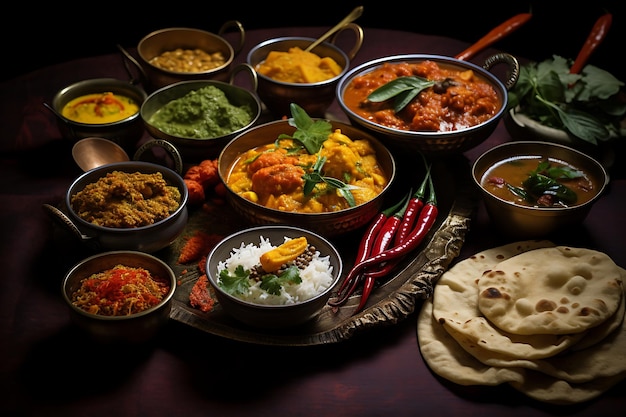 インド料理のプレゼンテーション