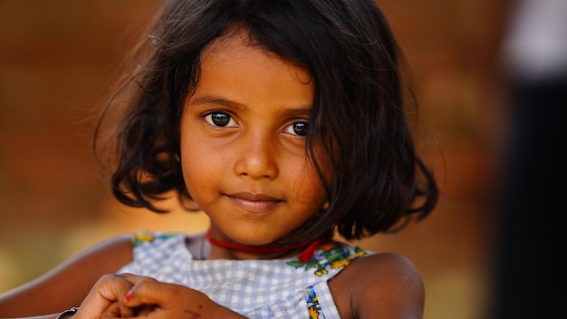 Indian girl happy closeup face image