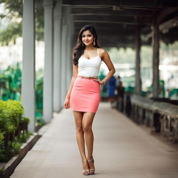 Indian girl in a skirt