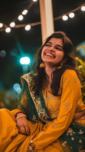 Photo indian girl in suit salwar smiling