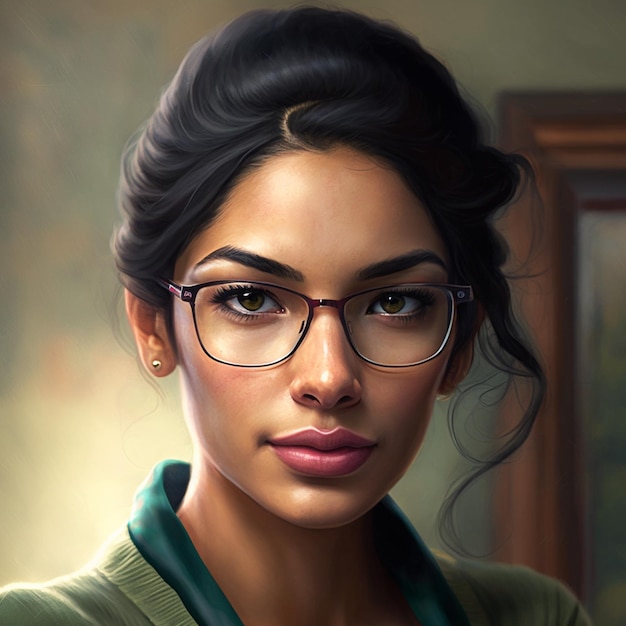 Indian girl wearing glasses portrait photo