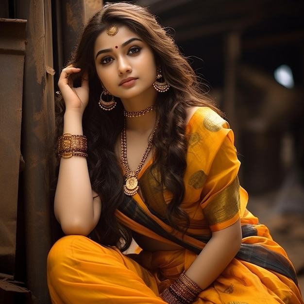 Indian Girl With saree