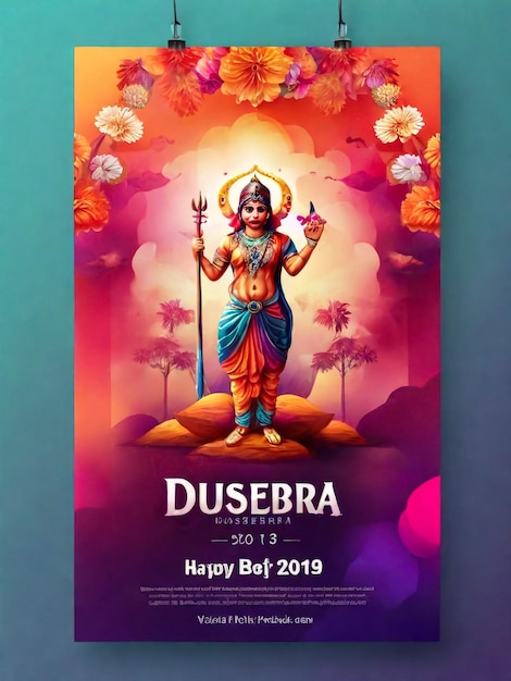 Photo indian goddess durga for happy dussehra or shubh navratri festival of india in vector