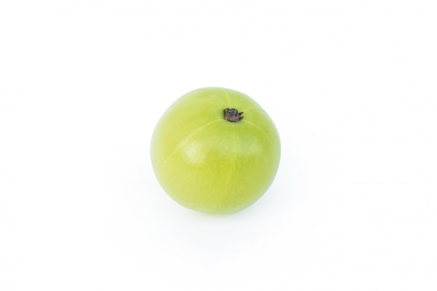 Indian gooseberry or Amla (Phyllanthus emblica) isolated on white background with clipping path