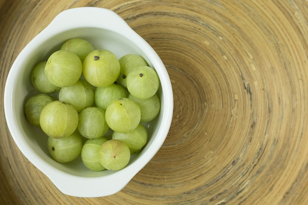 The Indian Gooseberry or Phyllanthus emblica image close up for background.