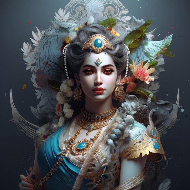 Indian Hindu God Lord Krishna Beautiful Realistic