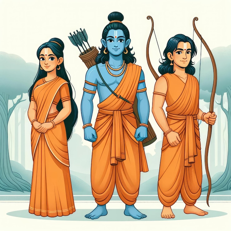 Photo indian hindu god lord ram beautiful realistic portarit design hd