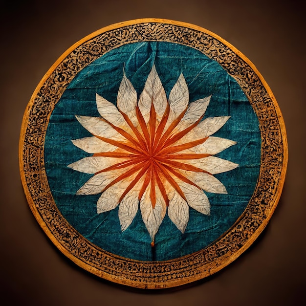 Indian hindu light Diwali festival mandala on dark background