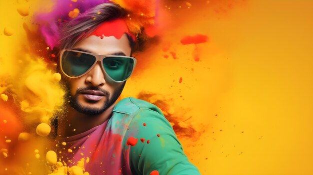 Premium Photo | Indian Holi Festival of Colors Digital Art illustration ...