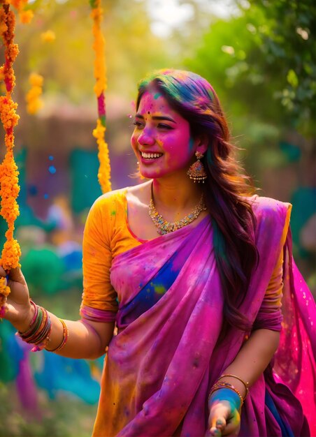 holi girl indian