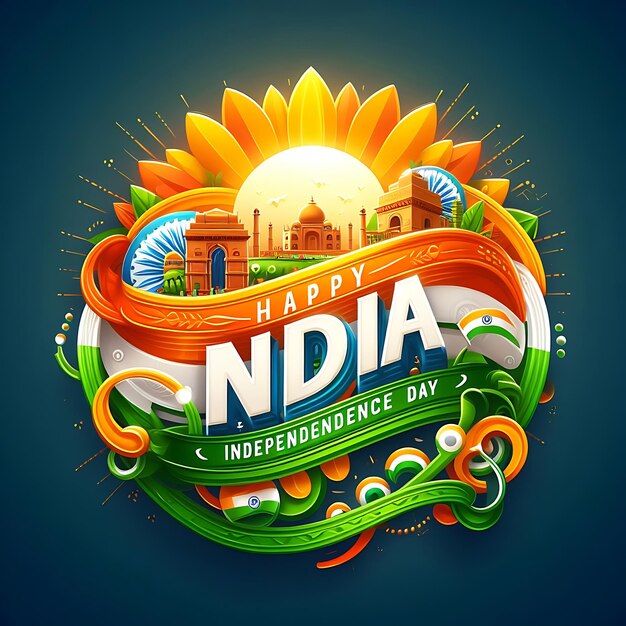 Photo indian independence day background flat illustration