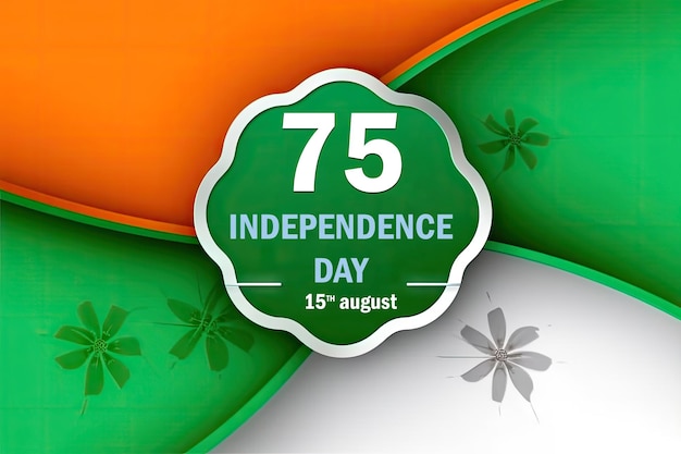 Indian Independence Day Celebration Greeting Card in National Colors Generative AI