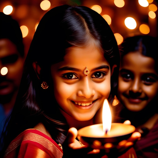 Foto bambini indiani celebrano diwali bhai dooj rakhi e raksha bandhan con fuochi d'artificio