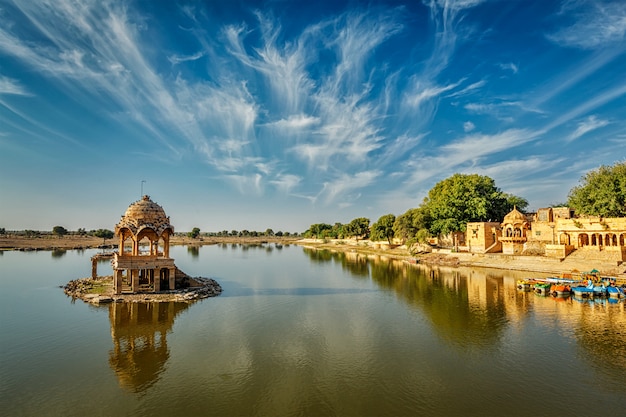 Indian landmark Gadi Sagar in Rajasthan