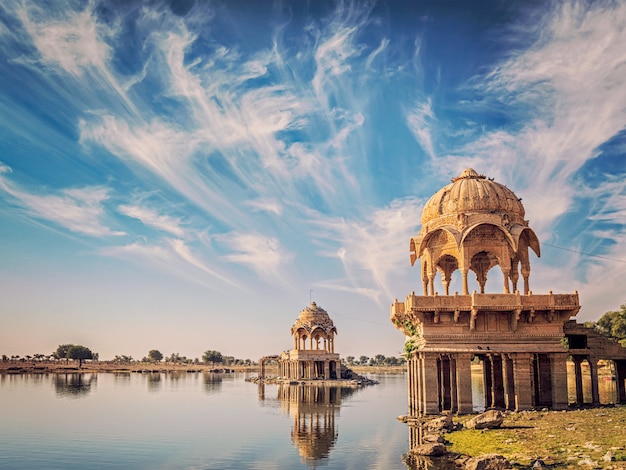 Indian landmark Gadi Sagar in Rajasthan