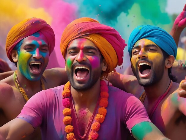 Индийский местный мужчина наслаждается счастливым праздничным праздником